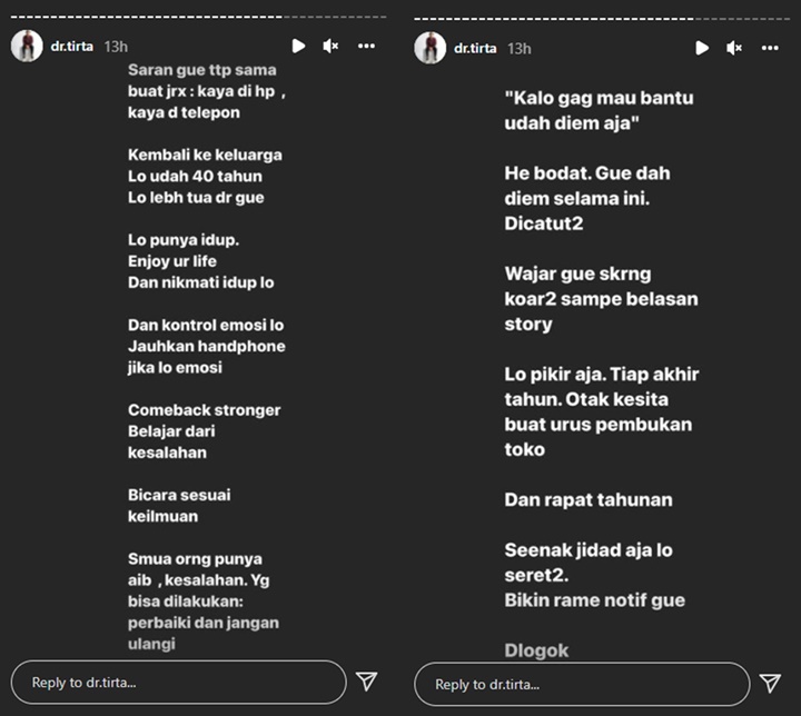 dr Tirta Sindir Jerinx SID Tak Tahu Malu Karena Bolak-balik Minta Dibantu, Mirip Keledai?