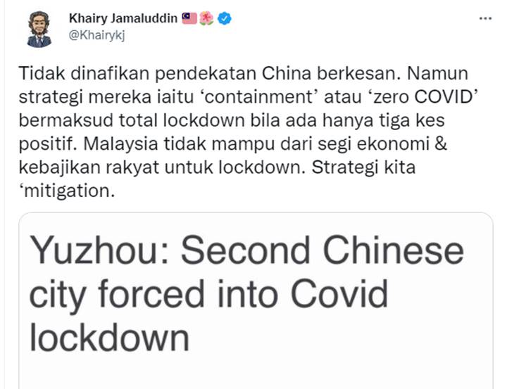 Malaysia Tak Mampu Terapkan Lockdown Total, Menteri Kesehatan: Strategi Kita Mitigation