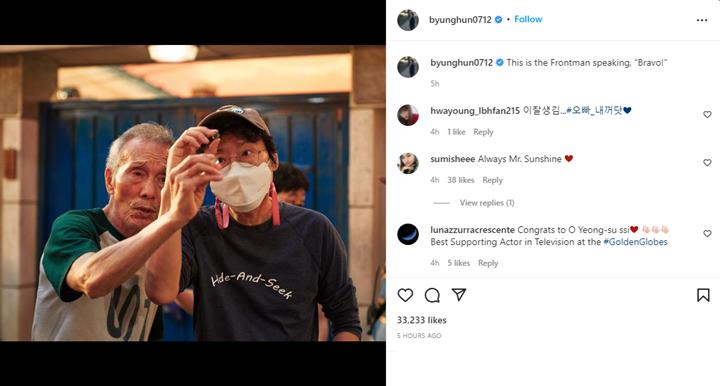 Golden Globes Awards 2022: Singgung \'Front Man\' Lee Byung Hun Beri Ucapan Selamat ke Oh Young Soo