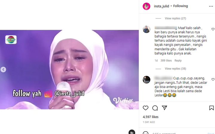 Lesti Andryani Hobi Nangis Usai Melahirkan