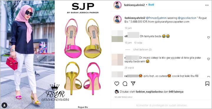 Syahrini Bergaya Pakai High Heels Ngejreng Beda Warna Kanan-Kiri, Harganya Ramah di Kantong?