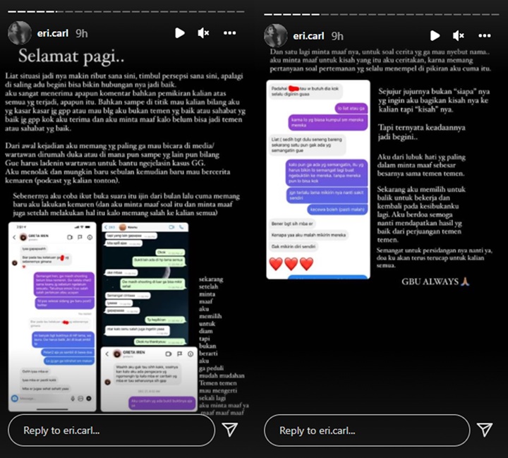 Merasa Bersalah, Erika Carlina Pamit Tak Mau Lagi Speak Up Masalah Laura Anna?