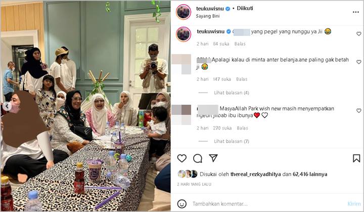 Teuku Wisnu \'Tutupi\' Aurat Para Tamu di Acara Syukuran Akikah Ukkasya Sontak Dipuji Selangit
