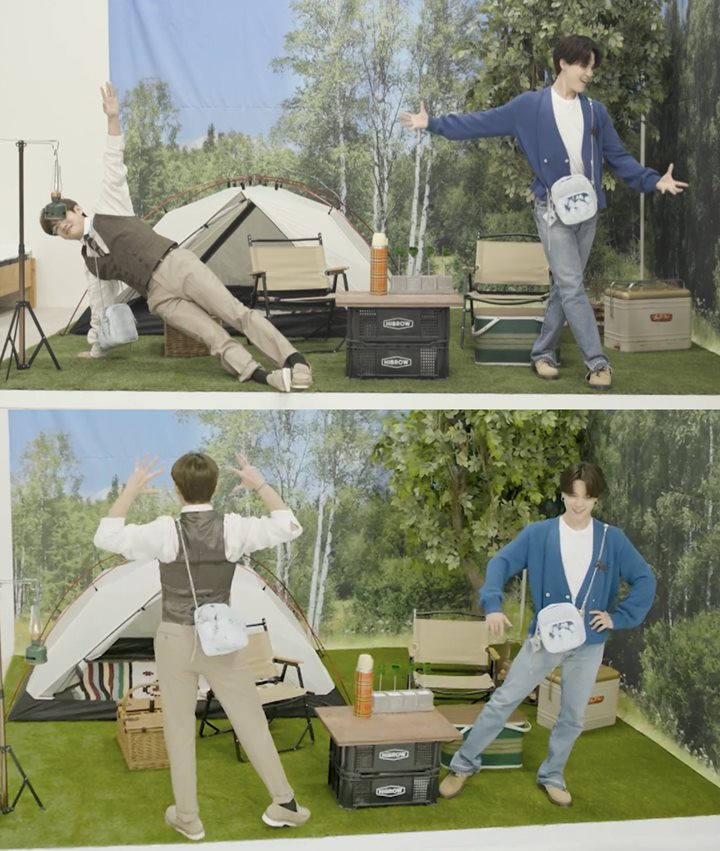 V dan Jimin BTS Lebay Banget Jadi Model Merchandise J-Hope