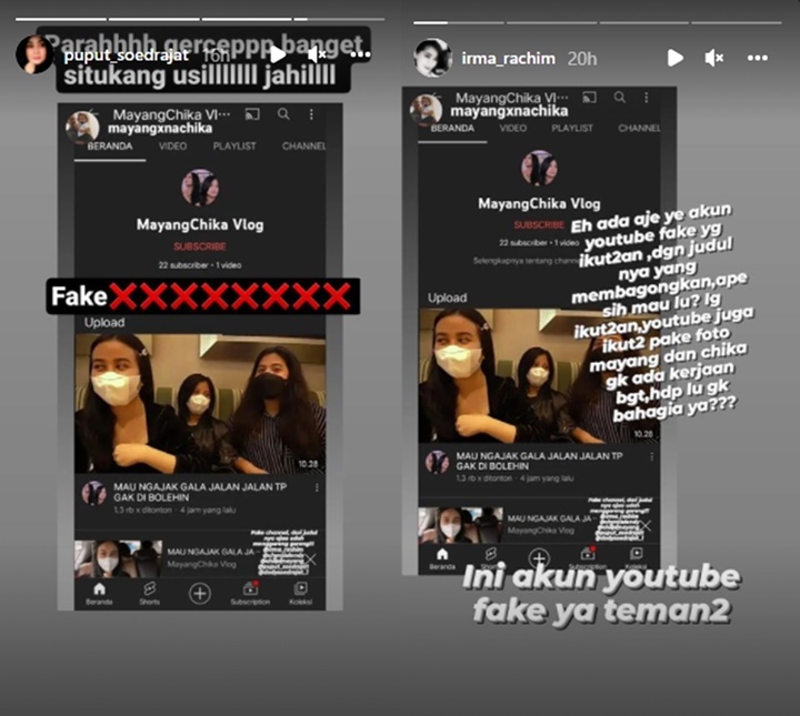 Puput Soedrajat Geram Muncul Akun YouTube Palsu Mayang dan Chika, Judul Video Bikin Riuh