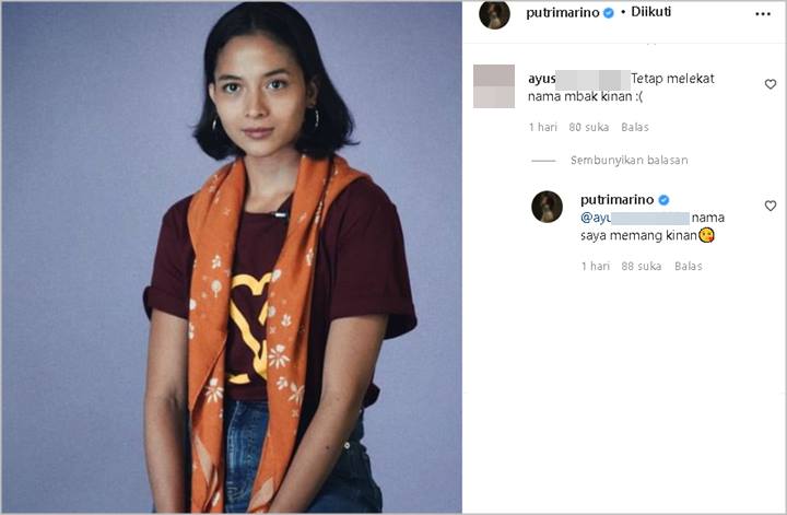 \'Senasib\' Anya Geraldine, Putri Marino Bereaksi Usai Sosok Kinan Disebut Terlanjur Melekat