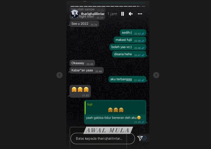 Thariq Halilintar Umbar Isi Chat ‘Langkah Awal’ dengan Fuji Usai Status Hubungan Diduga Bocor