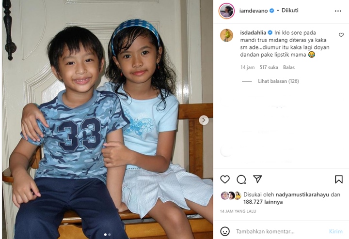 Devano Danendra Unggah Foto Masa Kecil Bareng Salshadilla Juwita, Iis Dahlia Bongkar \'Aib\' Ini
