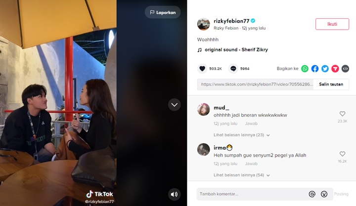 Rizky Febian Perdana Unggah Video Bareng Mahalini