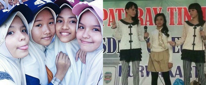 potret saat christy dan carly sekolah