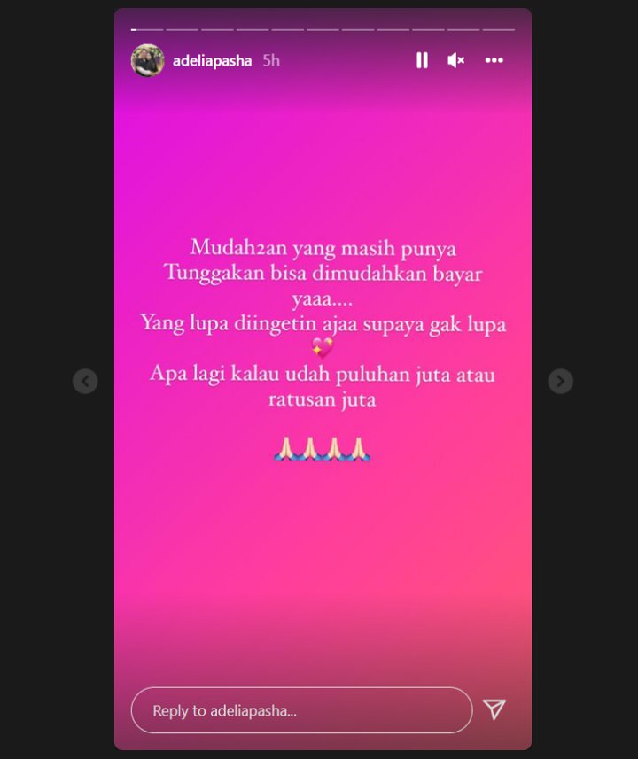 Heboh Adelia Pasha Sindir Pihak Punya Tunggakan Ratusan Juta, Siapa?