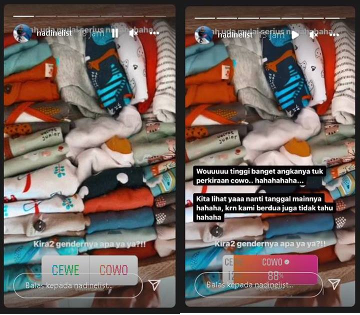 Nadine Chandrawinata Pamer Tumpukan Baju Bayi, Bahas Jenis Kelamin Calon Buah Hati