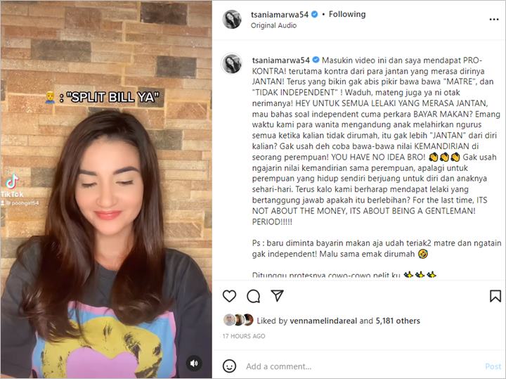 Tsania Marwa Dituding Matre Usai Bikin Video Bahas Kencan Pertama, Penjelasannya Ramai Dibela