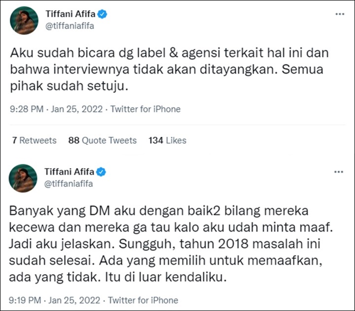 Tiffani Afifa Gercep Minta Maaf ke Agensi Mamamoo, Isi Chat Pribadi dengan Hwasa Bocor?