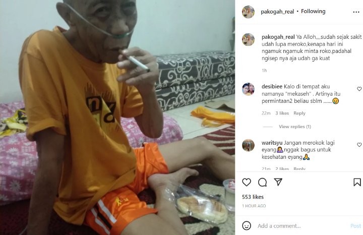 Pak Ogah Ngamuk Minta Rokok Usai Pulang dari RS Bikin Khawatir
