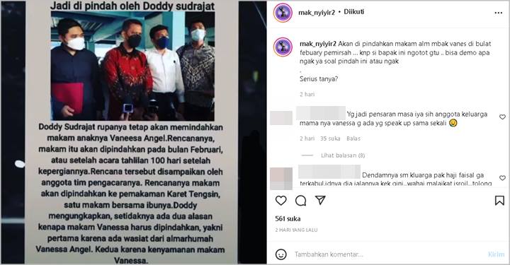 Pihak Doddy Sudrajat Curhat Soal Makam Vanessa Angel Bakal Dipindah Usai 100 Hari, Cuma Hoaks?