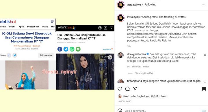 Oki Setiana Dewi Normalisasi KDRT