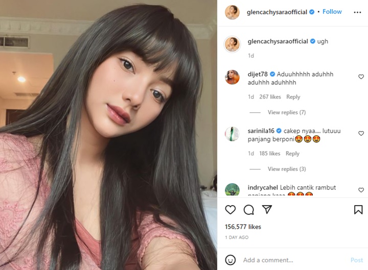Glenca Chysara Bikin Pangling Tampil dengan Rambut Baru, Mirip Dinda Kirana?
