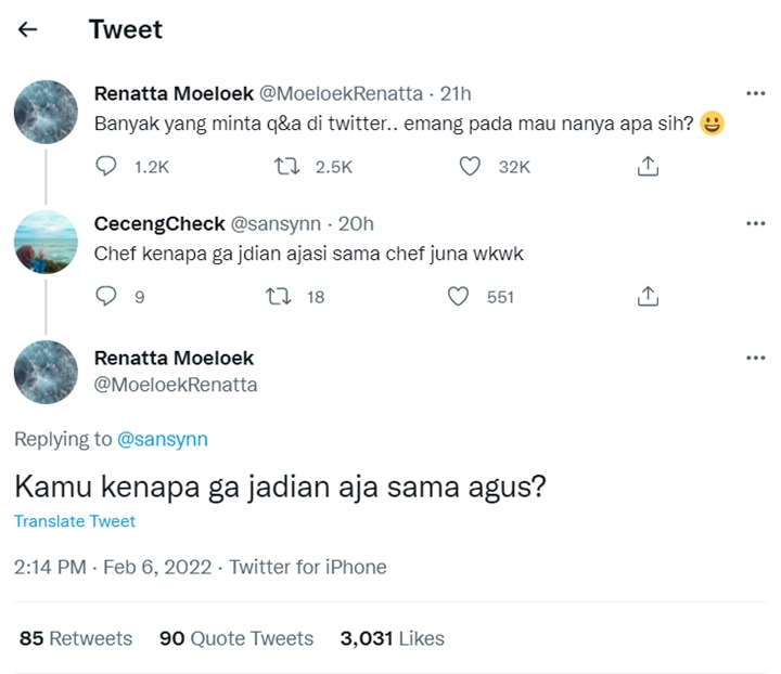 Chef Renatta Bereaksi Saat Diminta Jadian dengan Chef Juna, Ngamuk?
