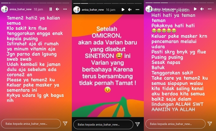 Annisa Bahar Blak-blakan Larang Swab, Minta Bersikap seperti Sebelum Pandemi Corona