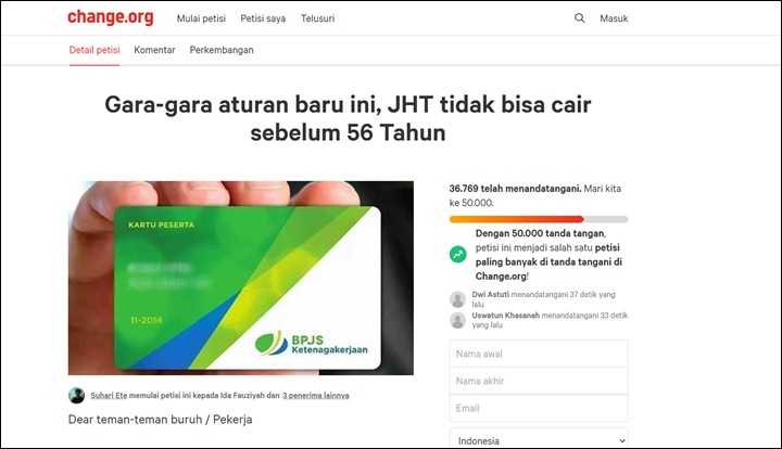 Petisi Penolakan Aturan Baru Menaker