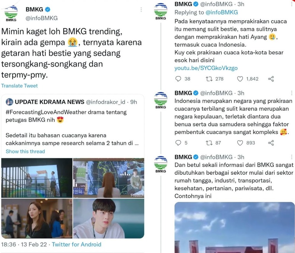 BMKG Turun Tangan Komentari Trending Alur \'Forecasting Love and Weather\'