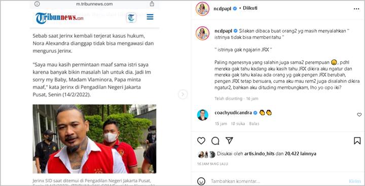 Nora Alexandra Skakmat Haters Lewat Pesan Manis Jerinx SID, Ngenes Kerap Disalahkan Sesama Perempuan