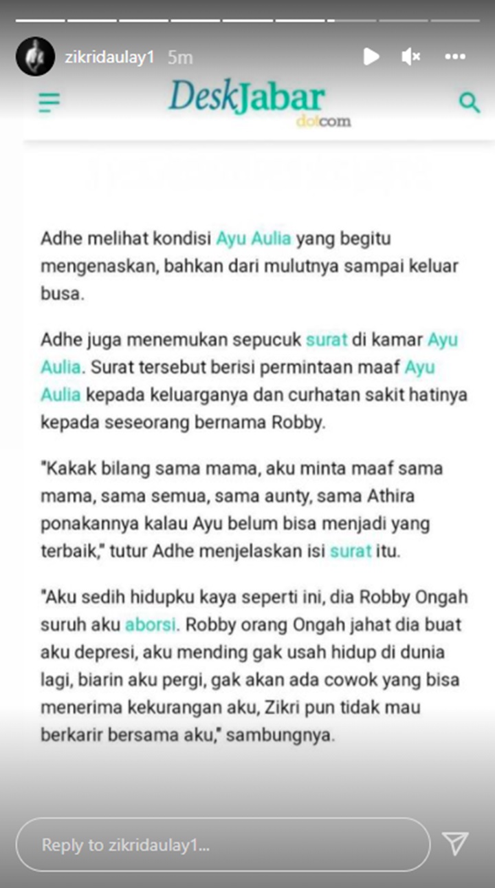 Keluarga Ayu Aulia Sebut Bukti Surat Wasiat Cuma Hoaks, Fakta Mengejutkan Ini Terungkap