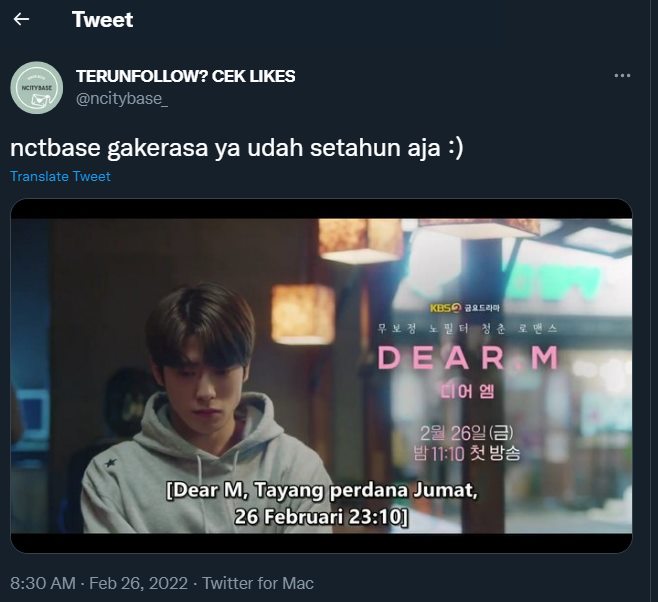 \'Dear.M\' telah 1 tahun gagal tayang menjadi sorotan