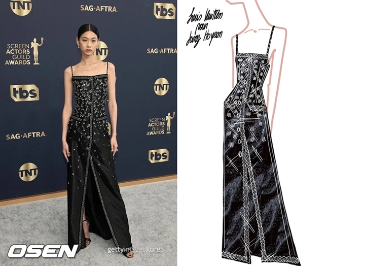 SAG Awards 2022: Fakta Mengejutkan di Balik Cantiknya Gaun Jung Ho Yeon