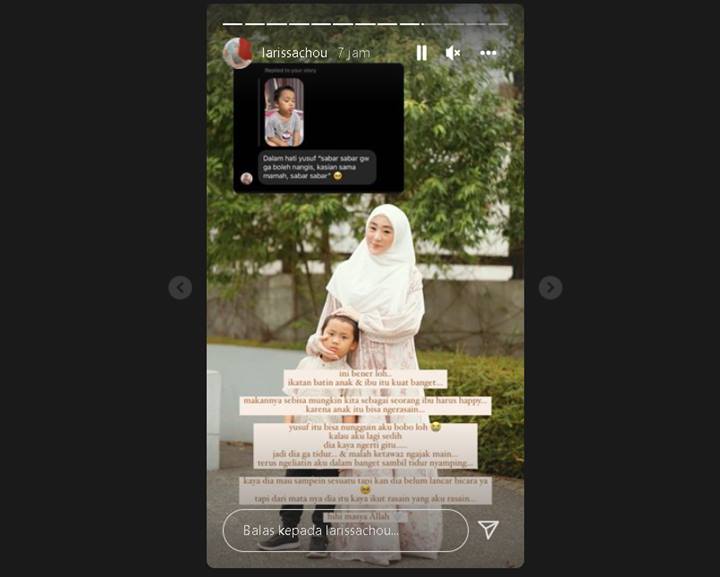 Larissa Chow Bongkar Perlakuan Menyentuh Sang Putra Saat Dirinya Sedih, Bukti Ikatan Batin Kuat