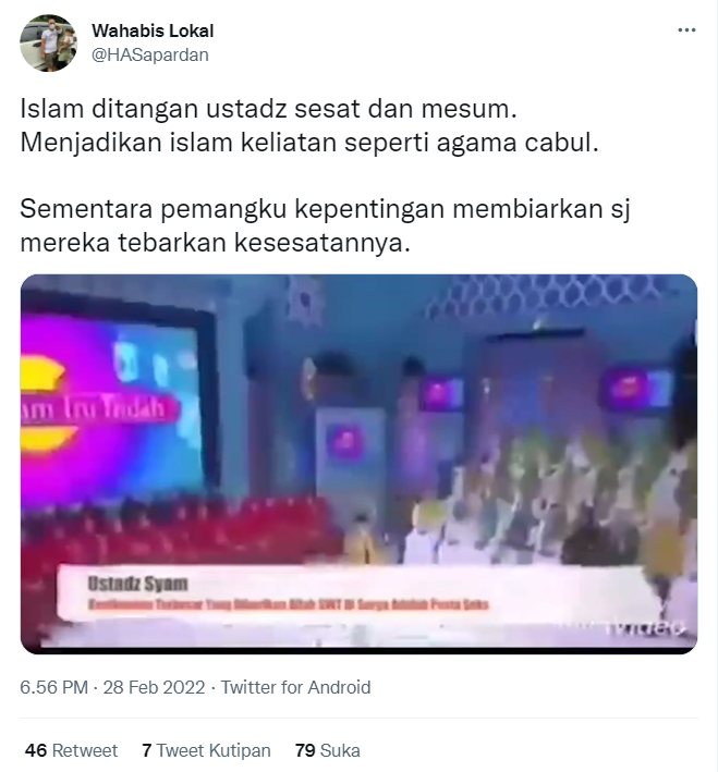 Ustaz Syam Tuai Kecaman Usai Viral Ceramahnya Singgung Pesta Seks di Surga