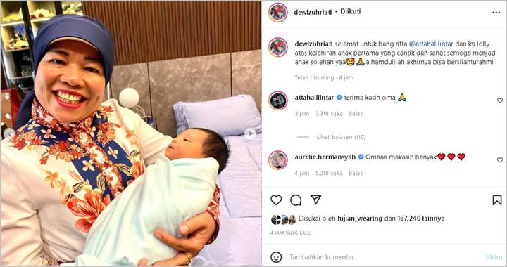 Doa H. Faisal dan Oma Dewi Usai Jenguk Putri Cantik Atta-Aurel, Tatapan Baby Ameena Bikin Salfok