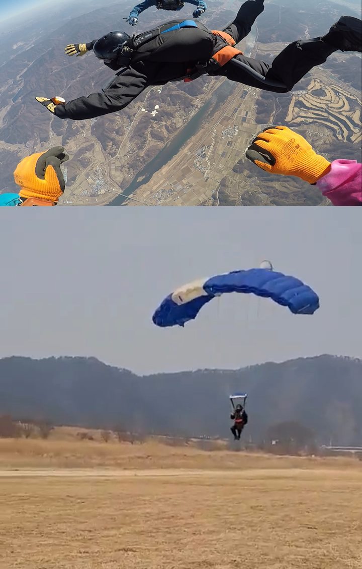 Kun WayV menunjukkan potretnya kala mengikuti tes para layang