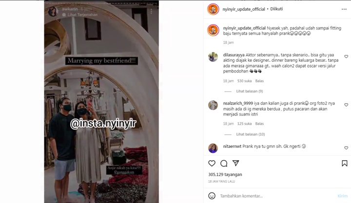 Dikabarkan Putus, Momen Awkarin Ditemani Gangga Kusuma Cari Kebaya Untuk Lamaran Banjir Simpati