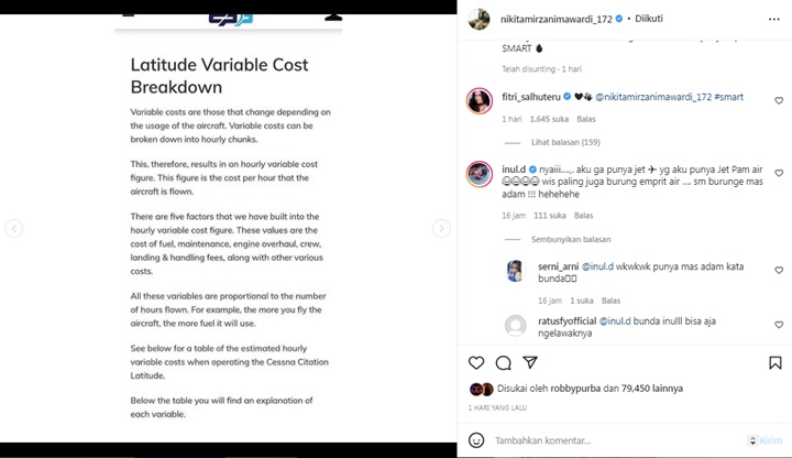 Nikita Mirzani Singgung Jet Pribadi Juragan 99, Komentar Inul Daratista Bikin Ngakak