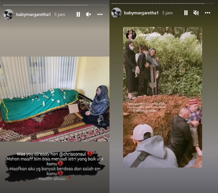 Tangis Baby Margaretha Pecah Saat Suami Dimakamkan, Tulis Permintaan Maaf ini