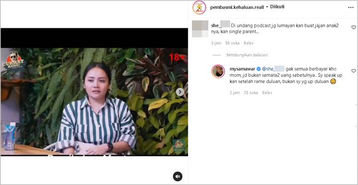 Jleb, Mawar AFI Balas Nyinyiran Soal Dapat Uang dari Ceritakan Masalah Rumah Tangga di Podcast