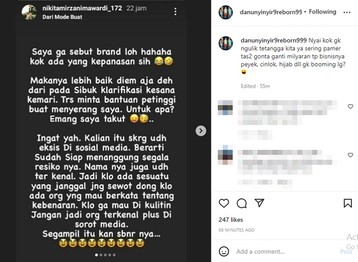 Nikita Mirzani Makin Menjadi Usai Terancam Dipolisikan Juragan 99, Netter Geram