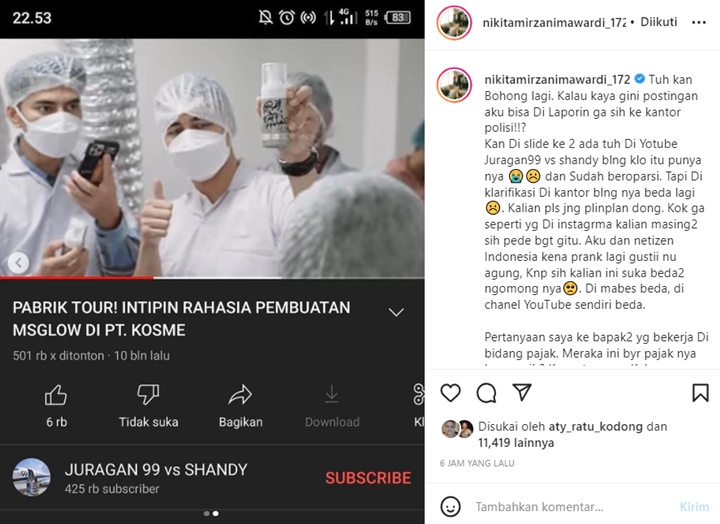 Nikita Mirzani Suguhkan Bukti \'Kebohongan\' Pabrik Bodong Juragan 99