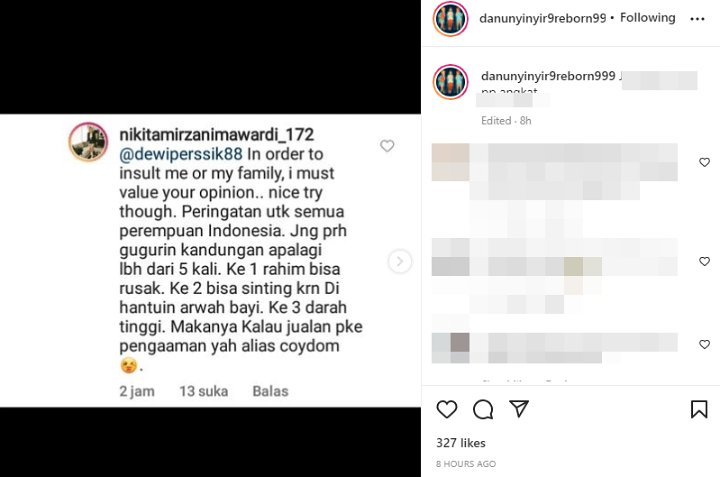 Tandai Nama Dewi Persik, Nikita Mirzani Singgung Soal Gugurkan Kandungan