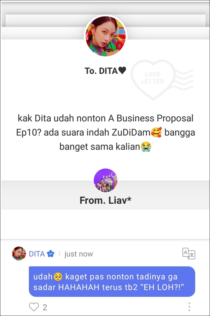 Dita Karang Secret Number Kaget Suaranya Muncul di \'Business Proposal\'