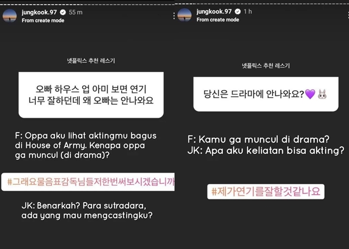 Ditanya Fans Soal Terjun Jadi Aktor, Jungkook BTS: Apa Ada Sutradara yang Mau Mengcastingku?