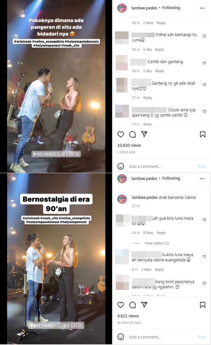 Dikira Luna Maya, Ariel NOAH Ternyata Gandeng Celine Evangelista Saat Manggung