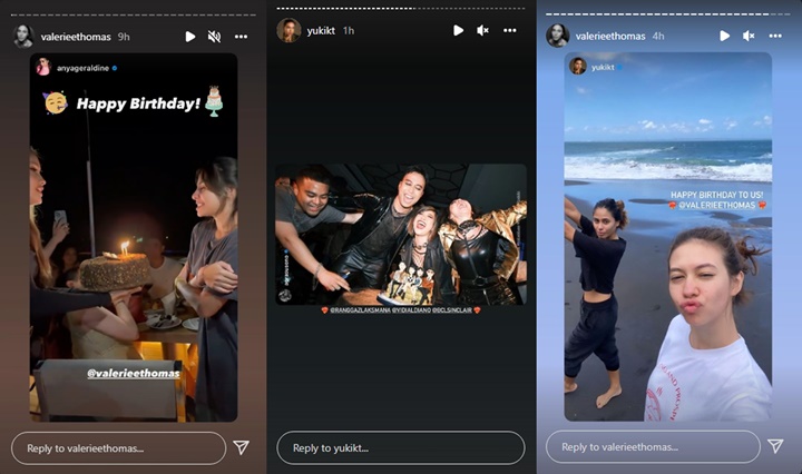 Rayakan Ultah Yuki Kato dan Valerie Thomas, Anya Geraldine Pajang Foto Basah-basahan