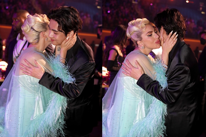 Grammy Awards 2022: So Sweet, V BTS dan Lady Gaga Kedapatan Cipika-Cipiki 2
