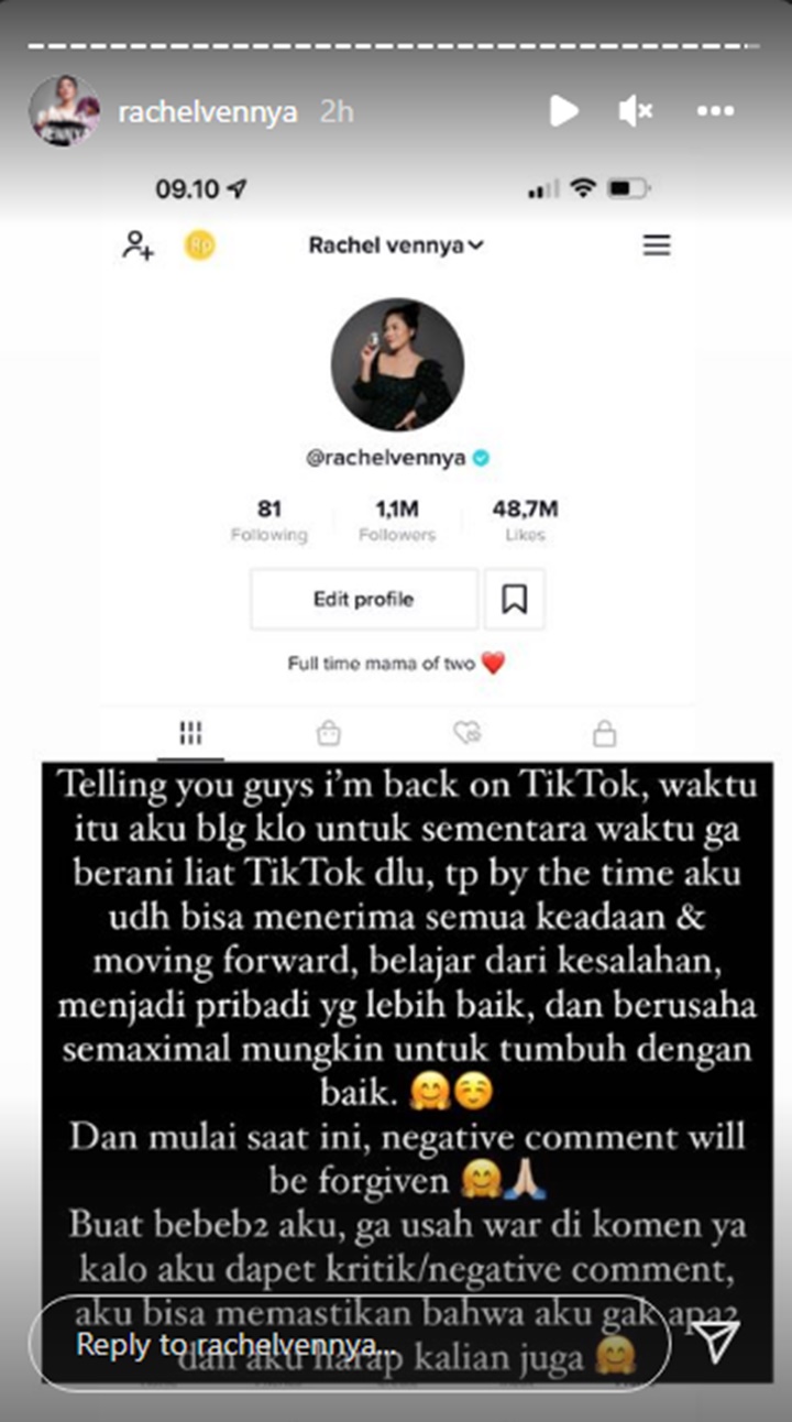 Balik Main TikTok, Rachel Vennya \'Tampar\' Netizen Julid Lewat Pesan Menusuk Ini