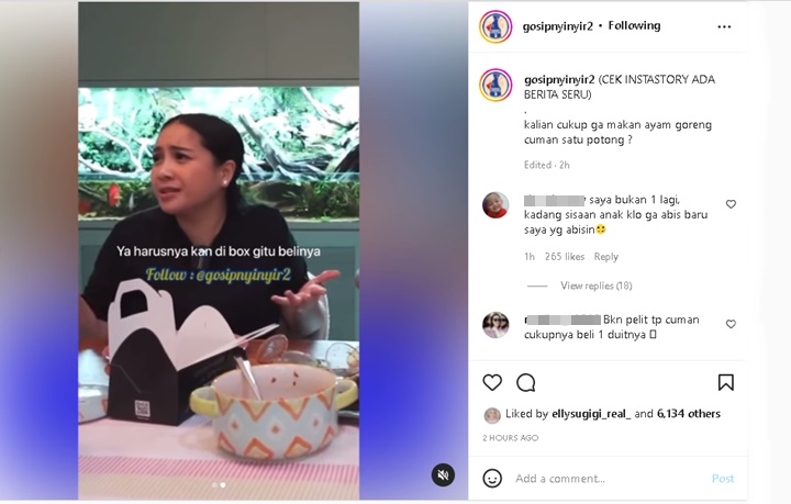 Nagita Ngaku Tak Cukup Makan 1 Ayam Goreng