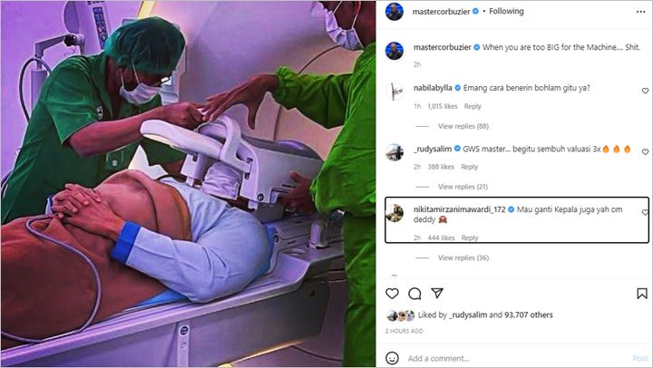 Deddy Corbuzier Sedang Jalani MRI