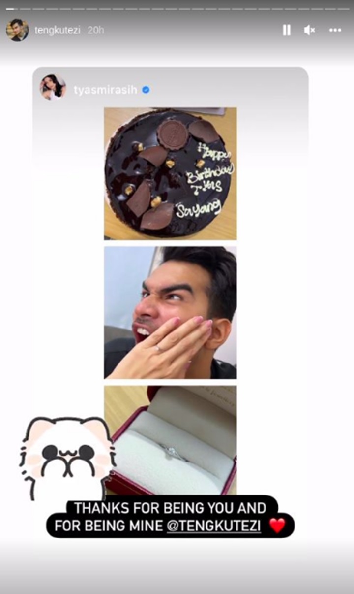 Ultah, Tyas Mirasih Girang Dapat Hadiah Cincin dari Tengku Tezi